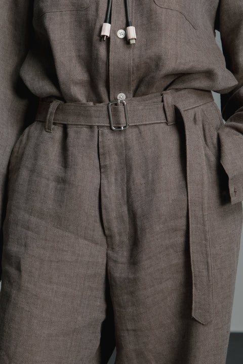 Unisex Belted Linen Trousers