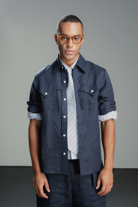 Unisex Linen Western Shirt