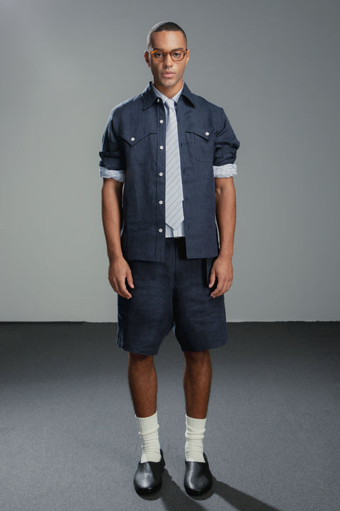 Unisex Linen Western Shirt