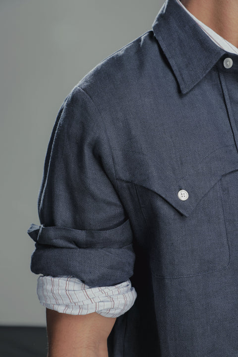 Unisex Linen Western Shirt