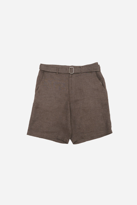 Unisex Belted Linen Shorts