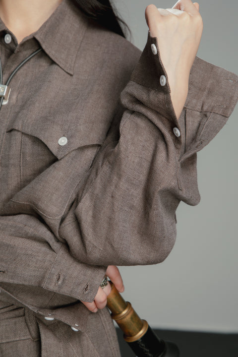 Unisex Linen Western Shirt