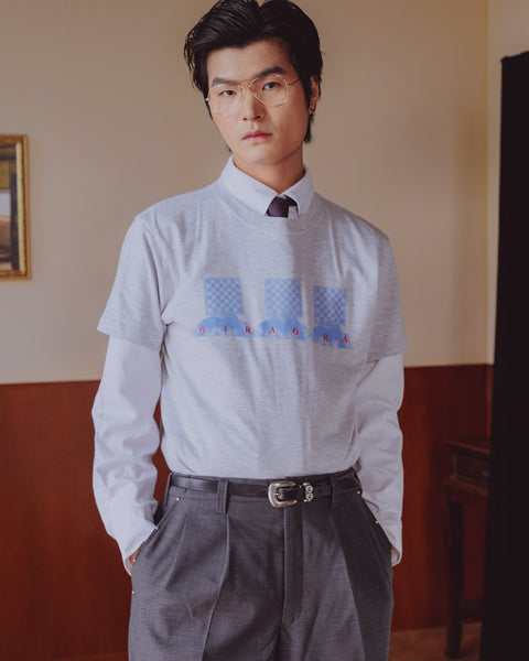 GIRAGIRA Chess Tee Grey