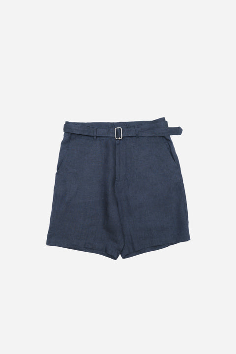 Unisex Belted Linen Shorts