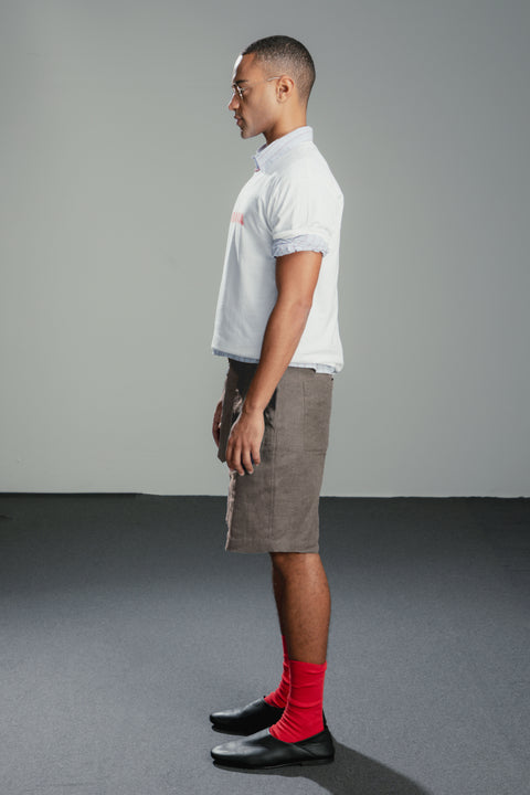 Unisex Belted Linen Shorts