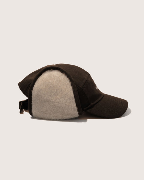 Wool Earflap Hat Brown